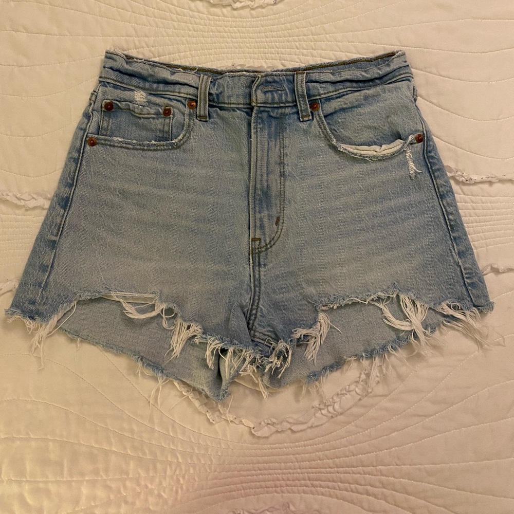 Abercrombie high rise mom denim shorts